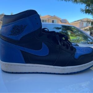 Air Jordan High-Top Sneakers in Black and Blue